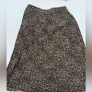 J Crew Leopard Print Pleated Skirt